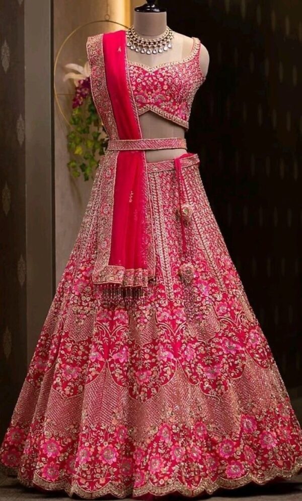 Lehenga, Red, 1 Piece - Image 3