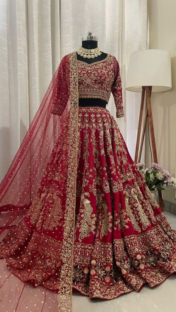 Lehenga, Red, 1 Piece - Image 2